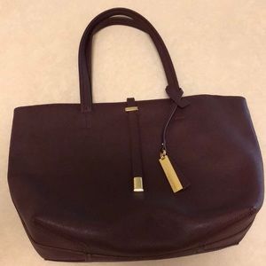 Leather mahogany tote.